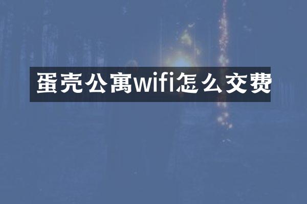 蛋壳公寓wifi怎么交费