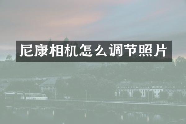 尼康相机怎么调节照片