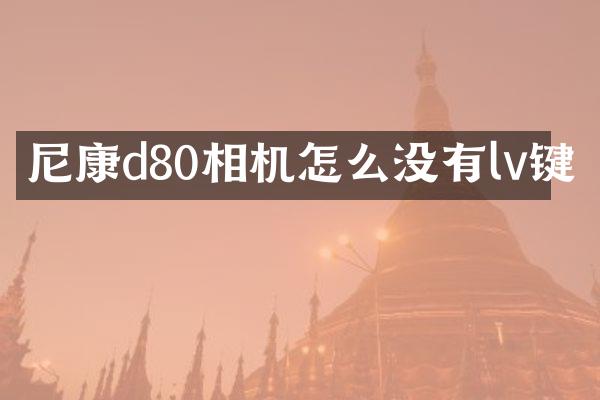 尼康d80相机怎么没有lv键
