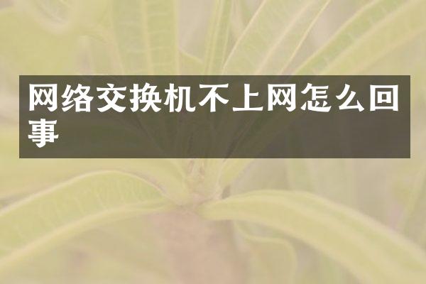 网络交换机不上网怎么回事