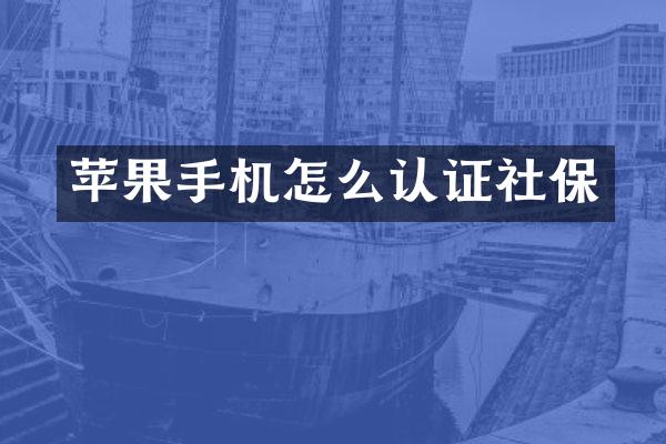 苹果手机怎么认证社保