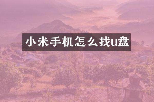 小米手机怎么找u盘