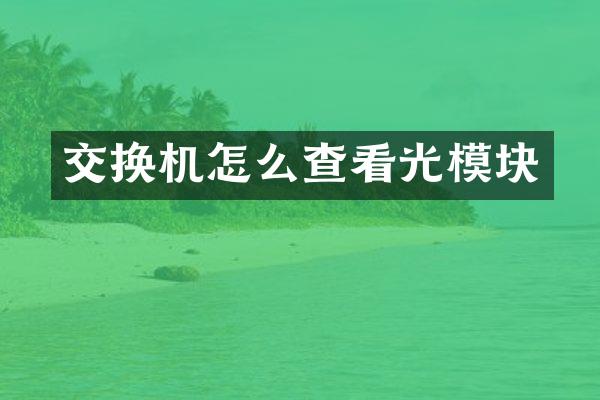 交换机怎么查看光模块