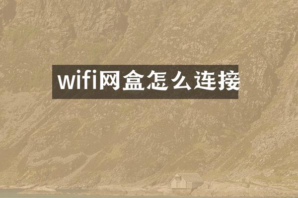 wifi网盒怎么连接