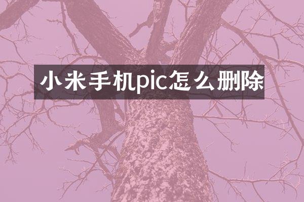 小米手机pic怎么删除