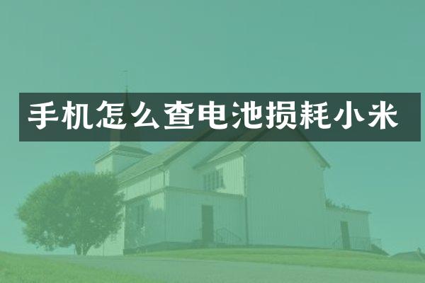 手机怎么查电池损耗小米