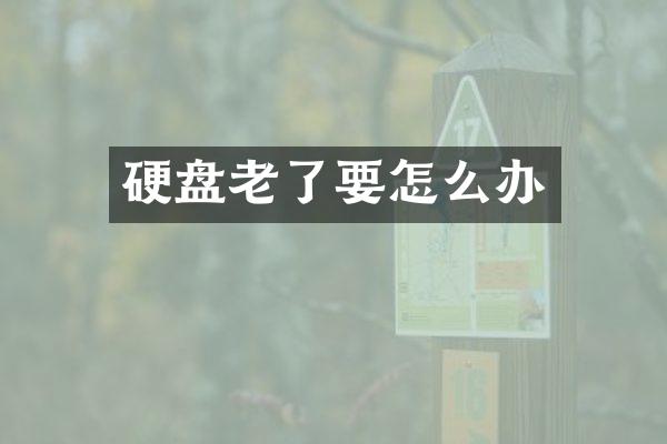 硬盘老了要怎么办