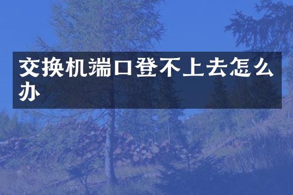 交换机端口登不上去怎么办