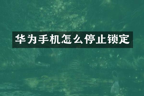 华为手机怎么停止锁定