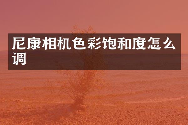 尼康相机色彩饱和度怎么调