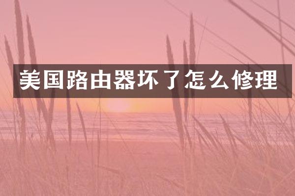 美国路由器坏了怎么修理