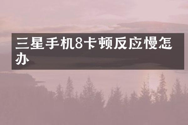三星手机8卡顿反应慢怎么办