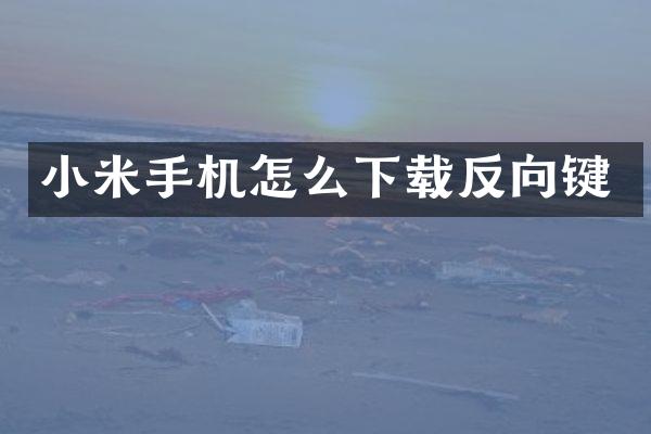 小米手机怎么下载反向键