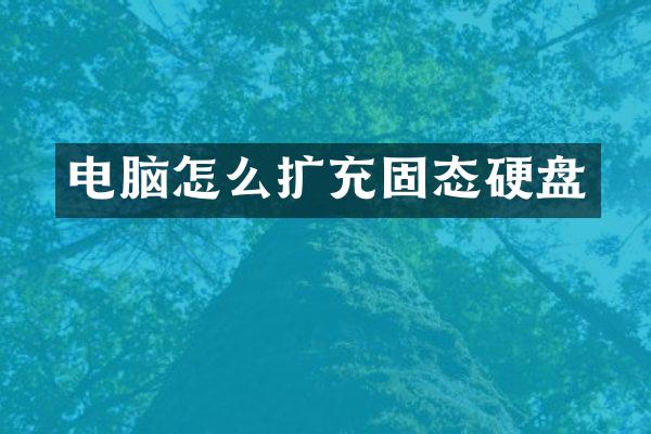 电脑怎么扩充固态硬盘