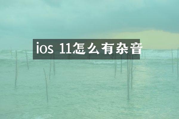 ios 11怎么有杂音