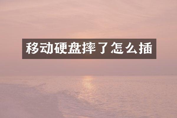 移动硬盘摔了怎么插