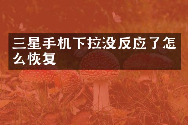 三星手机下拉没反应了怎么恢复