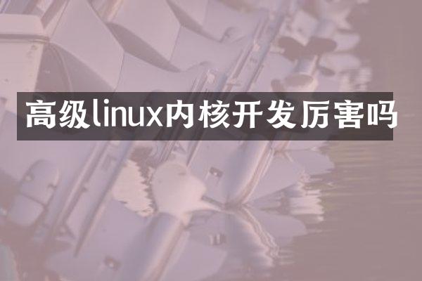 高级linux内核开发厉害吗