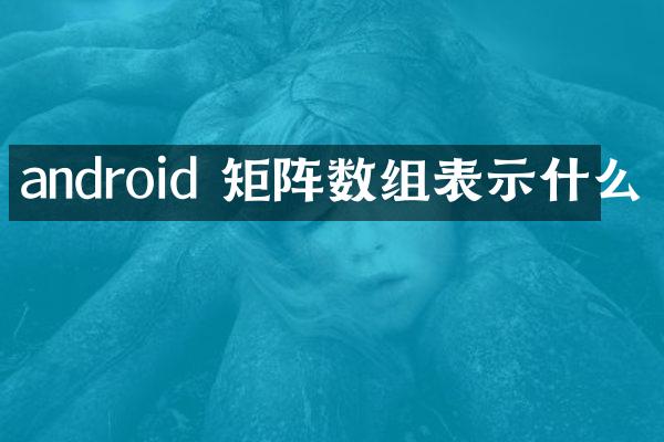 android 矩阵数组表示什么