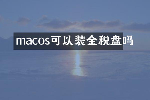 macos可以装金税盘吗