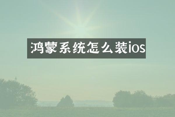 鸿蒙系统怎么装ios