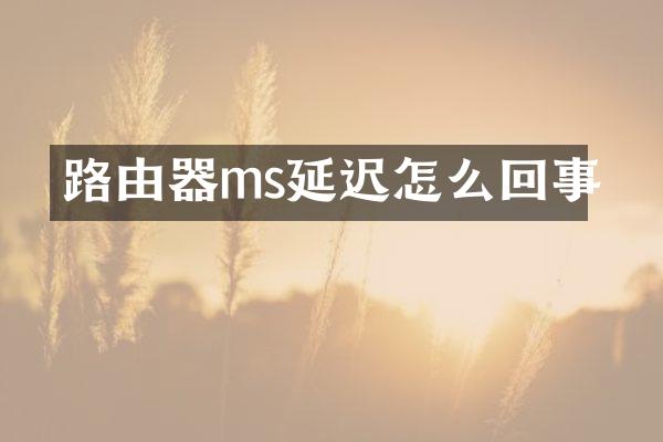 路由器ms延迟怎么回事
