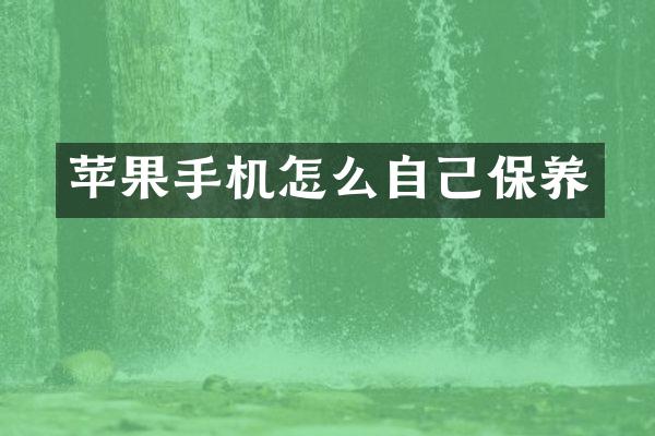 苹果手机怎么自己保养