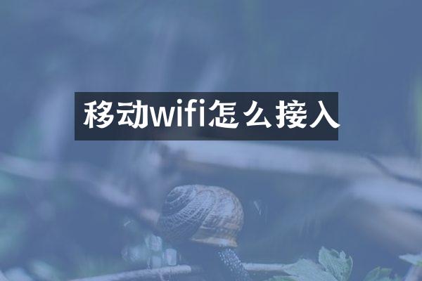 移动wifi怎么接入