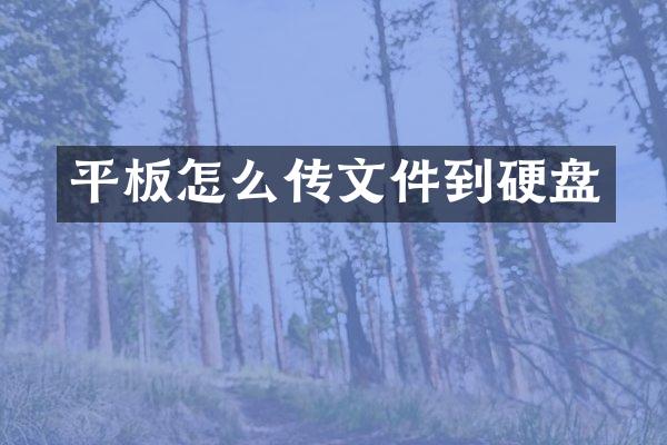 平板怎么传文件到硬盘