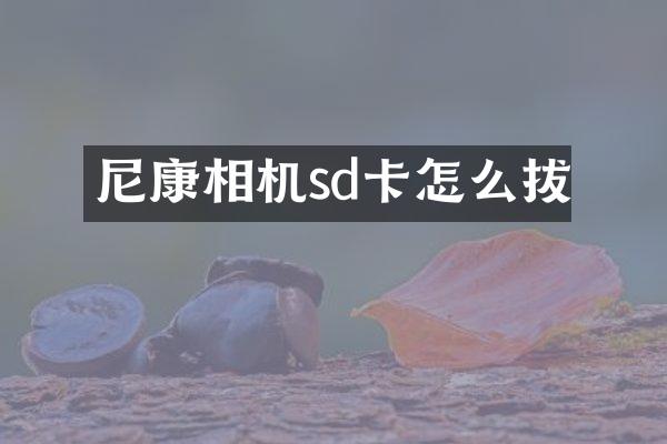 尼康相机sd卡怎么拔
