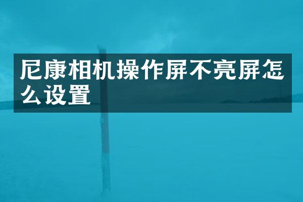 尼康相机操作屏不亮屏怎么设置