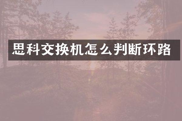 思科交换机怎么判断环路