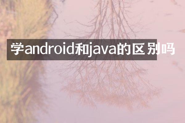 学android和java的区别吗