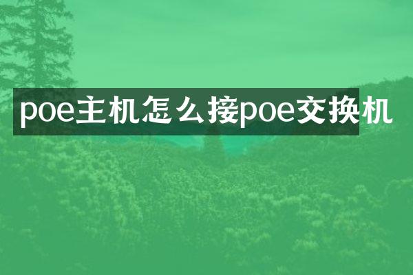 poe主机怎么接poe交换机