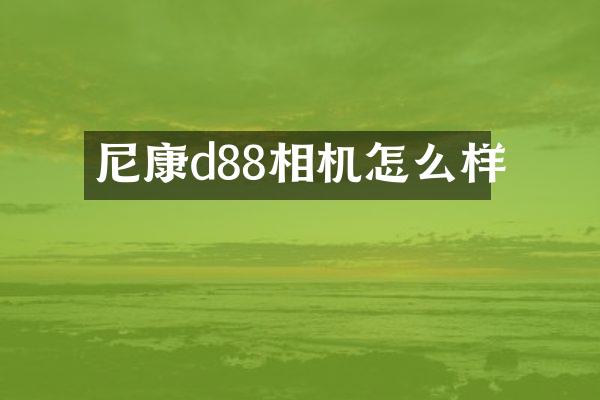 尼康d88相机怎么样