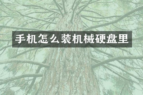 手机怎么装机械硬盘里