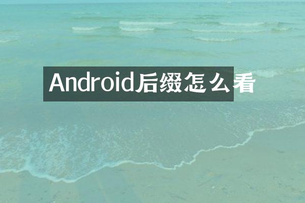 Android后缀怎么看