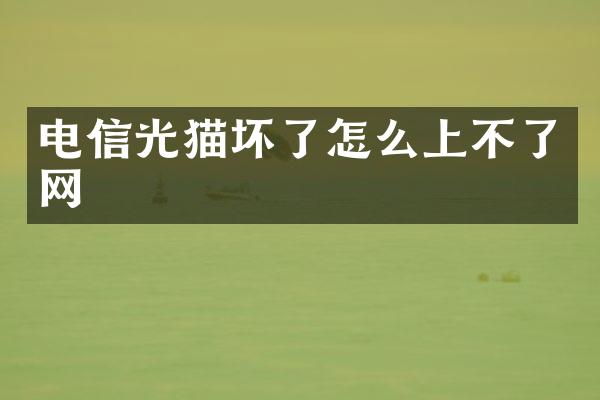 电信光猫坏了怎么上不了网