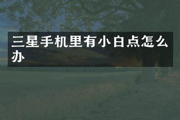 三星手机里有小白点怎么办