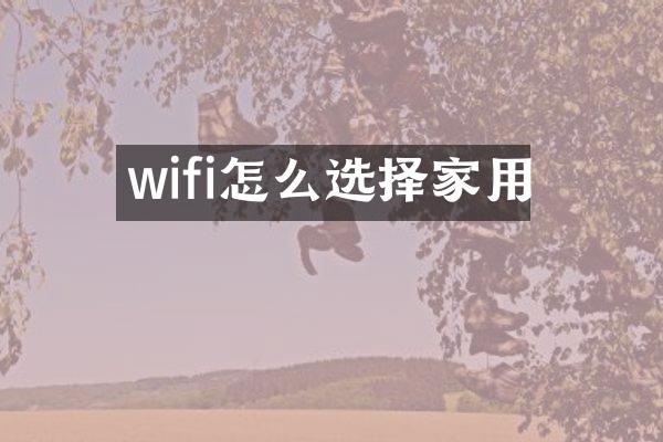 wifi怎么选择家用