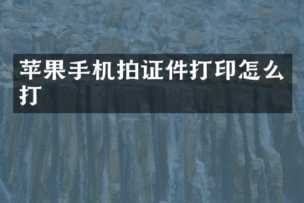 苹果手机拍证件打印怎么打