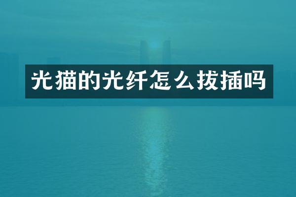 光猫的光纤怎么拔插吗