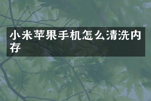 小米苹果手机怎么清洗内存
