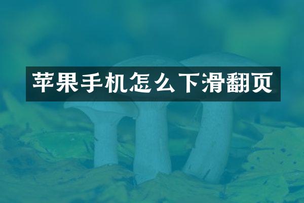 苹果手机怎么下滑翻页