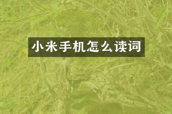 小米手机怎么读词