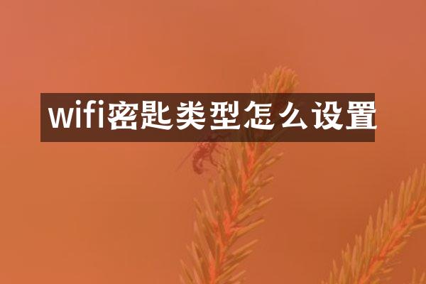 wifi密匙类型怎么设置