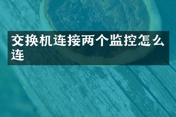 交换机连接两个监控怎么连