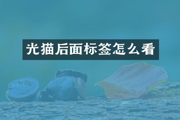光猫后面标签怎么看