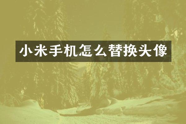 小米手机怎么替换头像