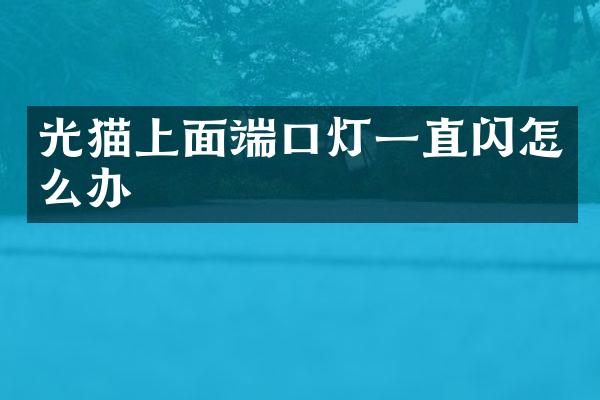 光猫上面端口灯一直闪怎么办